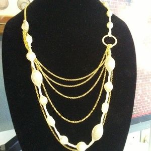 AnaT Gold Tone Multi Layer Mesh Strand Necklace